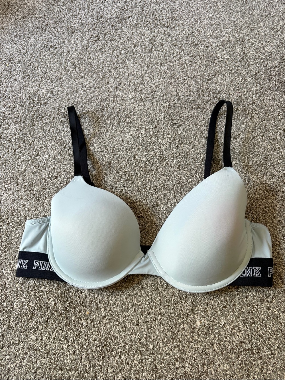 PINK Victoria's Secret T-Shirt Bra with Black Straps 36C